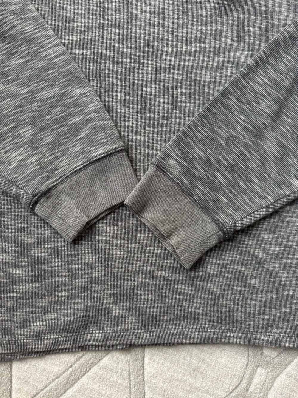 Lucky Brand Men's Henley‎ Gray Black Marled Spacedye Sweater Top Gift Bag SZ XL